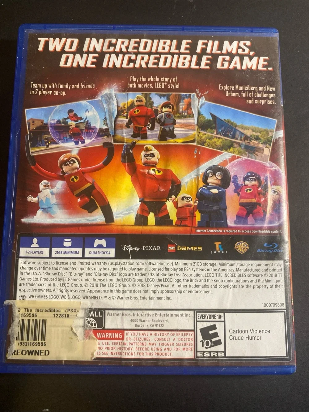 The Incredibles (PlayStation 4, 2018) Case & Disc Only (case Is Flawed)